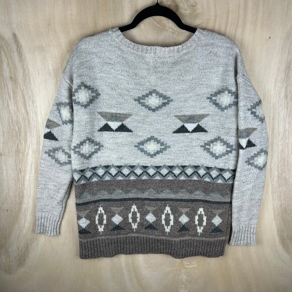 American Eagle Wool Blend Aztec Patterned Neutral Sweater‎ (S) - Picture 5 of 5